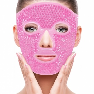 Dwustronna, żelowa chłodząco - rozgrzewająca maseczka na twarz, relaksująca AK22R