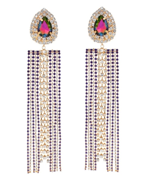 Kolczyki bardzo ozdobne długie, spływjące cyrkonie