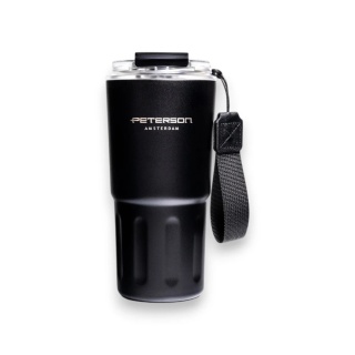 Kubek termiczny ze stali nierdzewnej w czarnym kolorze - Peterson