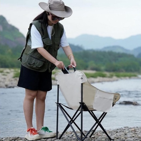 Składane Krzesło Turystyczne – Kemping, Wędkarskie, z Kieszonką KRT11K