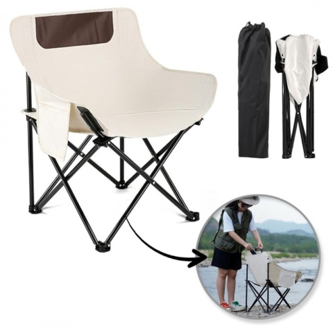 Składane Krzesło Turystyczne – Kemping, Wędkarskie, z Kieszonką KRT11K