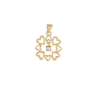 Zawieszka Pozłacana Serduszka z Cyrkonią – Stal Szlachetna PVD, Hipoalergiczna