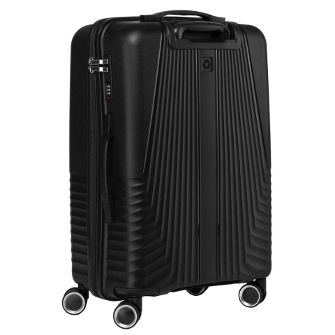 Zestaw walizek podróżnych z tworzywa ABS w czarnym kolorze - Peterson