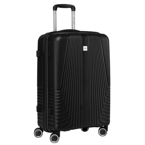 Zestaw walizek podróżnych z tworzywa ABS w czarnym kolorze - Peterson