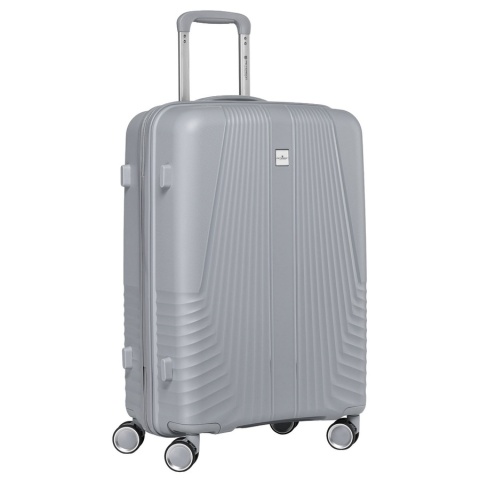 Zestaw walizek podróżnych z tworzywa ABS w szarym kolorze - Peterson