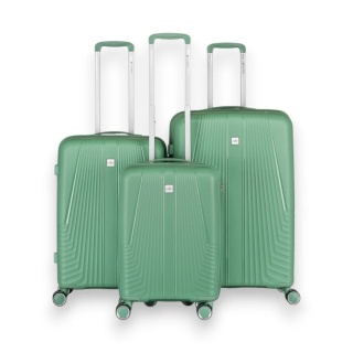 Zestaw walizek podróżnych z tworzywa ABS w zielonym kolorze - Peterson