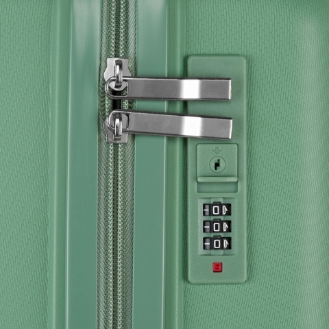 Zestaw walizek podróżnych z tworzywa ABS w zielonym kolorze - Peterson