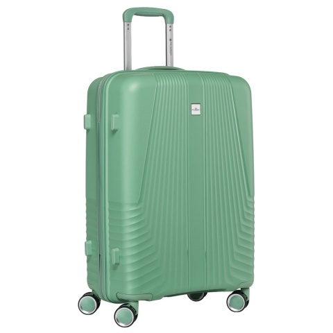 Zestaw walizek podróżnych z tworzywa ABS w zielonym kolorze - Peterson