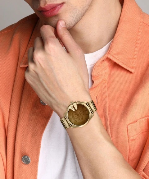 Złoty Zegarek Męski Diesel Mega Chief DZ4662 – Chronograf WR100 + Box