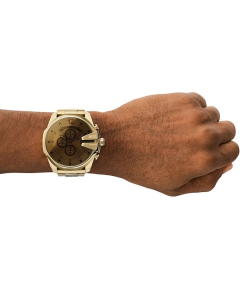 Złoty Zegarek Męski Diesel Mega Chief DZ4662 – Chronograf WR100 + Box