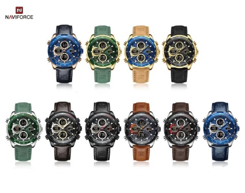 Zegarek Męski Naviforce NF9197L S/B/D.BN – Dual Display + Box