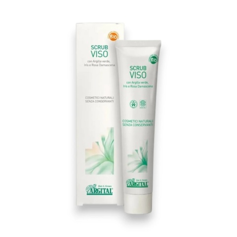 Maseczka-peeling z zieloną glinką, irysem i różą damasceńską do każdego rodzaju skóry