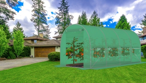 Tunel Foliowy ZIELONY z oknami - 10m2 = 400*250*200