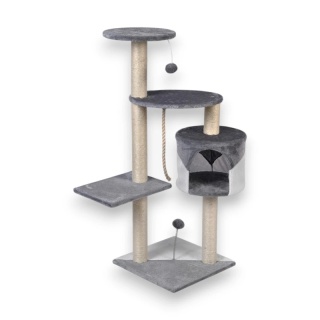 Wielopoziomowy Drapak dla Kota 5 Poziomów z Budką | Stabilna Wieża