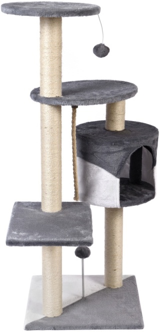 Wielopoziomowy Drapak dla Kota 5 Poziomów z Budką | Stabilna Wieża
