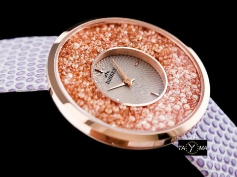 Zegarek Damski Bisset BSAE04 Biało-Fioletowy | Modny i Kobiecy