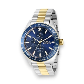 Zegarek Męski Invicta Aviator 39076 | Złoto-Srebrny z Niebieską Tarczą