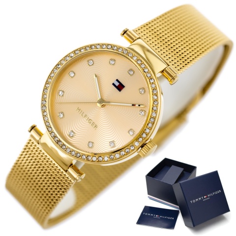 Zegarek damski Tommy Hilfiger Lynn 1781864 Złoty z cyrkoniami