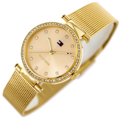 Zegarek damski Tommy Hilfiger Lynn 1781864 Złoty z cyrkoniami