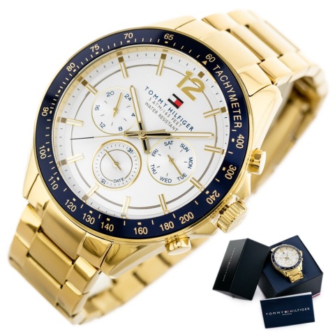 Zegarek męski Tommy Hilfiger 1791121 Złoty Chronograf