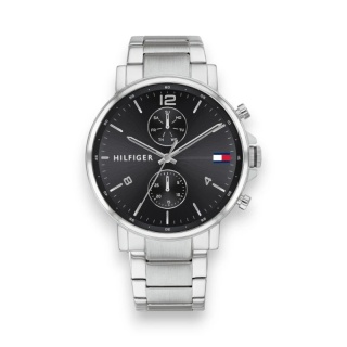 Zegarek męski Tommy Hilfiger Daniel 1710413 | Srebrny z czarną tarczą