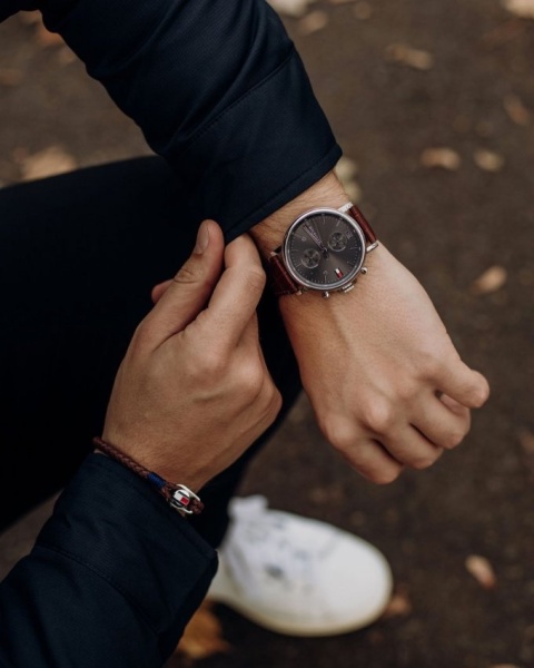 Zegarek męski Tommy Hilfiger Daniel 1710416 na brązowym pasku