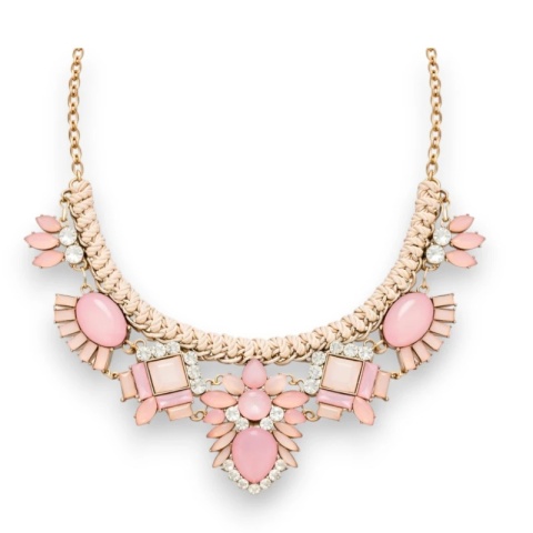 Różowy Naszyjnik Damski Kolia z Kryształkami - Elegancki i Na Co Dzień