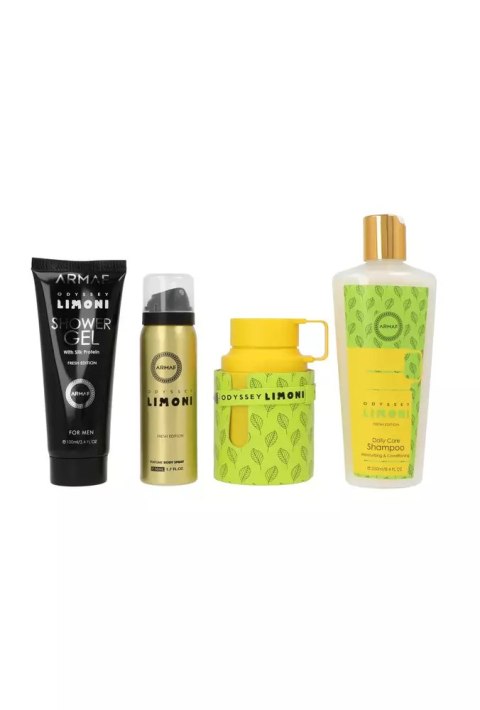 Zestaw Armaf Odyssey Limoni Fresh Edition Edp 100ml + Perfume Body Spray 50ml + Shower Gel 100ml + Shampoo 250ml