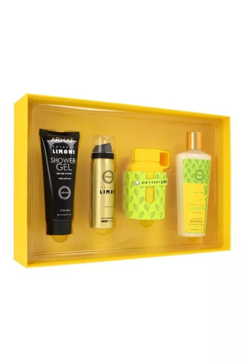 Zestaw Armaf Odyssey Limoni Fresh Edition Edp 100ml + Perfume Body Spray 50ml + Shower Gel 100ml + Shampoo 250ml
