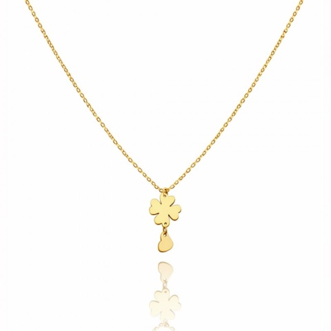 Naszyjnik stal szlachetna pozłacana 14k złotem KONICZYNKA i serce