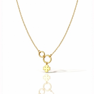 Naszyjnik stal szlachetna pozłacana 14k złotem zaplecione kółka KONICZYNA