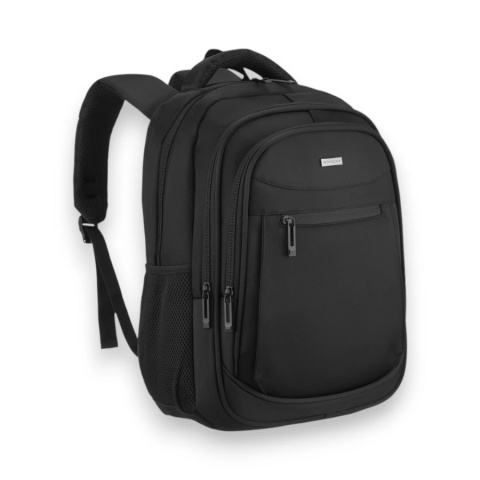 Duży, podróżny plecak z poliestru w czarnym kolorze, idealny na bagaż podręczny - Rovicky