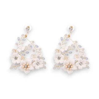 Kolczyki ślubne BOHO wizytowe wiszące z kryształkami stal szlachetna KOLS01