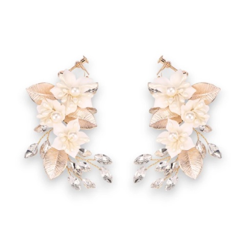 Kolczyki ślubne BOHO wizytowe wiszące z kryształkami stal szlachetna KOLS10