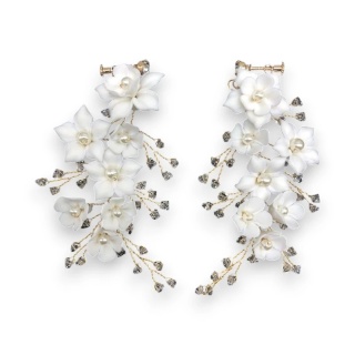 Kolczyki ślubne BOHO wizytowe wiszące z kryształkami stal szlachetna KOLS14