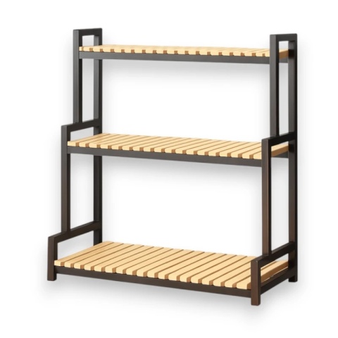 Kwietnik, regał, stojak na kwiaty 3 poziomowy, 80 x 40 x 95cm, czarny SZ46CZ