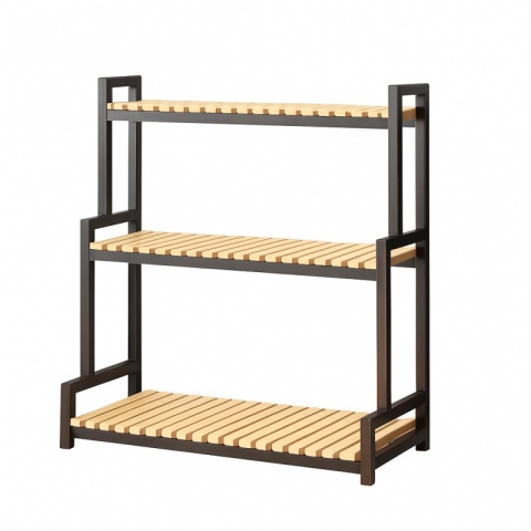 Kwietnik, regał, stojak na kwiaty 3 poziomowy, 80 x 40 x 95cm, czarny SZ46CZ