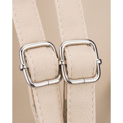 Miejski plecak damski ze skóry ekologicznej w ciemnobeżowym kolorze - Rovicky