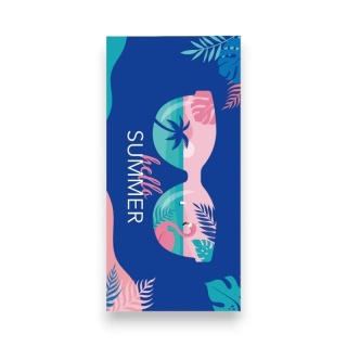 Ręcznik plażowy prostokątny niebieski HELLO SUMMER 150x70 REC54WZ9