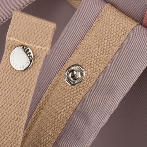 Różowo-szary plecak damski z poliestru i skóry ekologicznej, jednokomorowy - Peterson