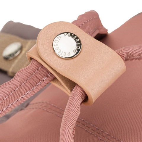 Różowo-szary plecak damski z poliestru i skóry ekologicznej, jednokomorowy - Peterson