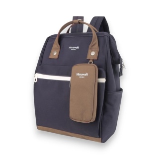 Wszechstronny plecak w kolorze fioletowo-brązowym, zamykany na bezpieczny suwak - Himawari