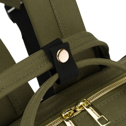 Zielony plecak damski z poliestru z miejscem na laptopa, zawieszony na regulowanych szelkach - Peterson