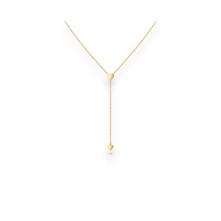 Długi naszyjnik stal szlachetna pozłacana 14k złotem, celebrytki SERCA NST2240