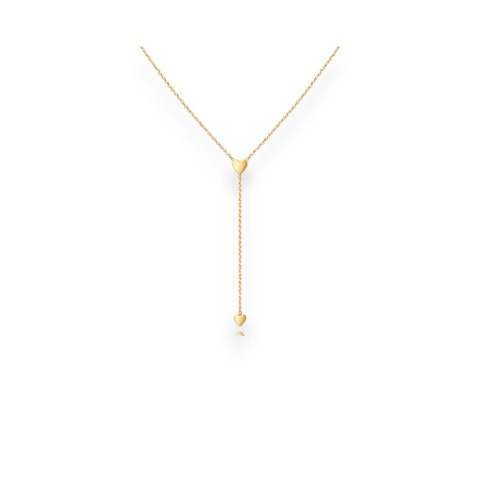 Długi naszyjnik stal szlachetna pozłacana 14k złotem, celebrytki SERCA NST2240