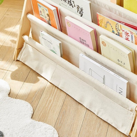 Regał, 6 poziomowy stojak, organizer na książki z kieszonkami 79 x 60 cm