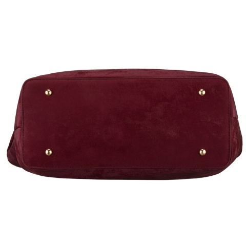 Duża shopperka damska wykonana ze skóry ekologicznej w bordowym kolorze, jednokomorowa - Peterson