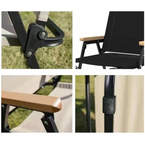 Składane krzesło ogrodowe, turystyczne, kempingowe, czarne KRT09CZ